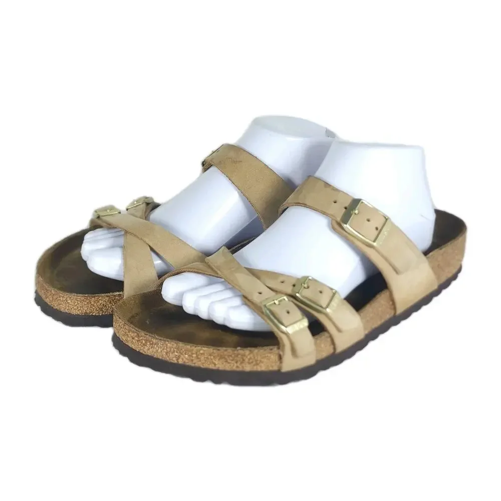 Birkenstock Women's Franca 41 US10 Nubuck Sandcastle Soft Footbed Slide sandals